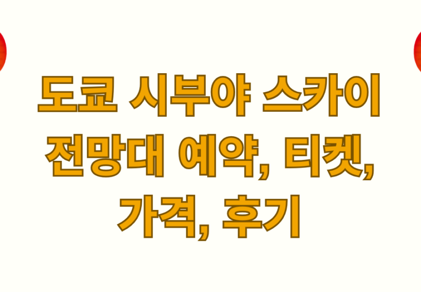 도쿄 시부야 스카이 전망대 예약, 티켓, 가격, 후기